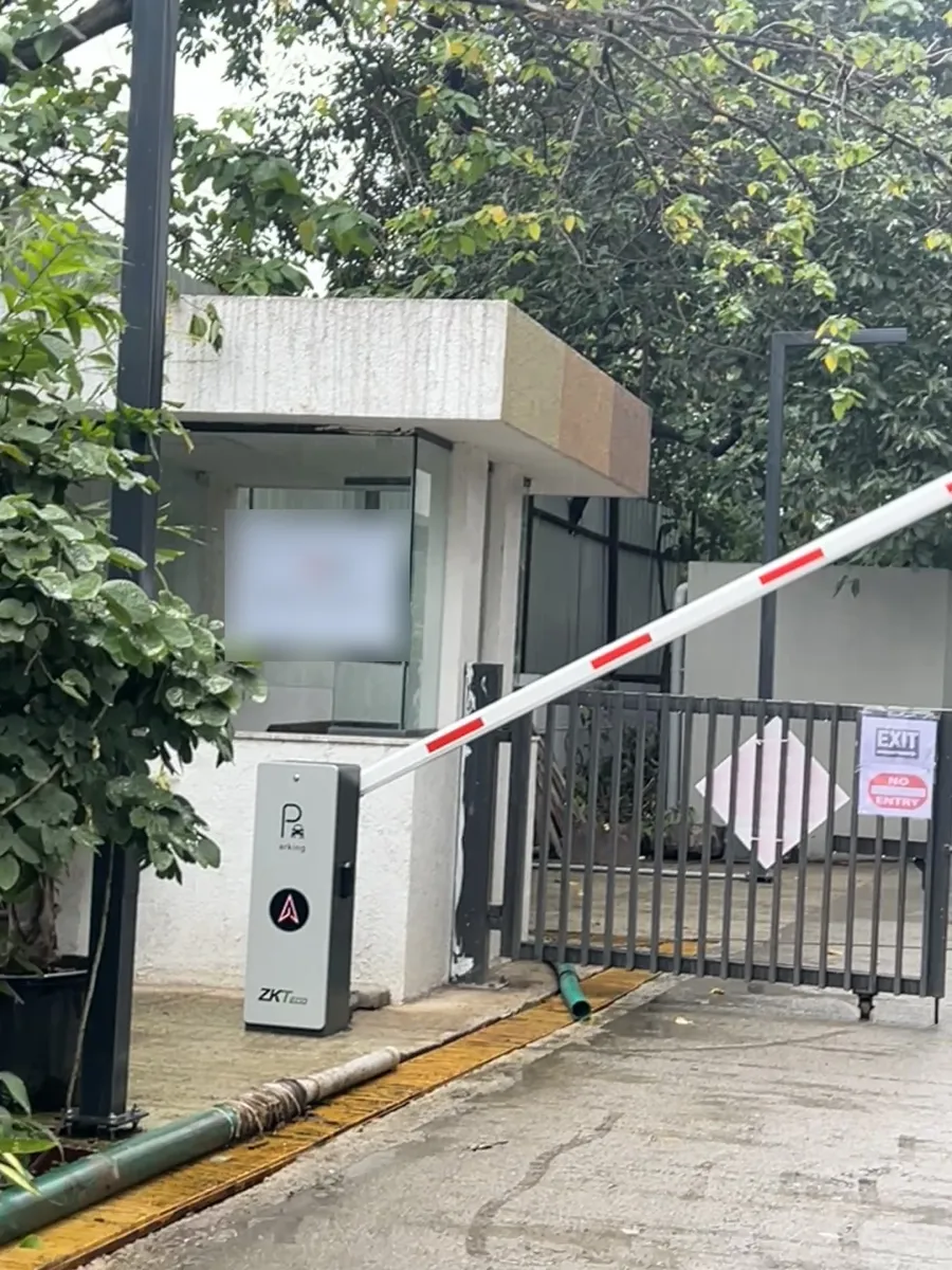 Automatic boom barrier at a Pune society gate