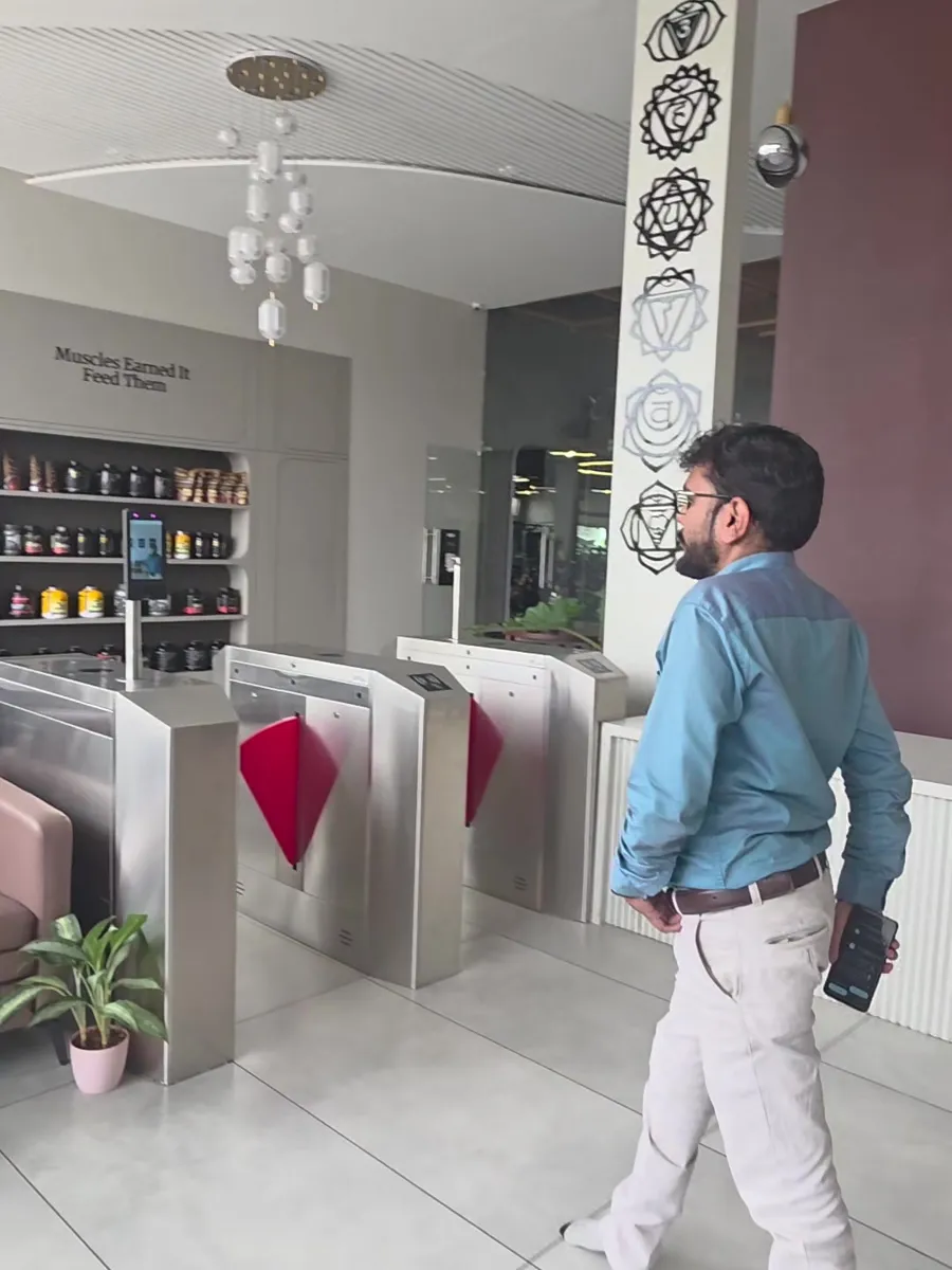 Flap barrier installed at a Pune fitness club